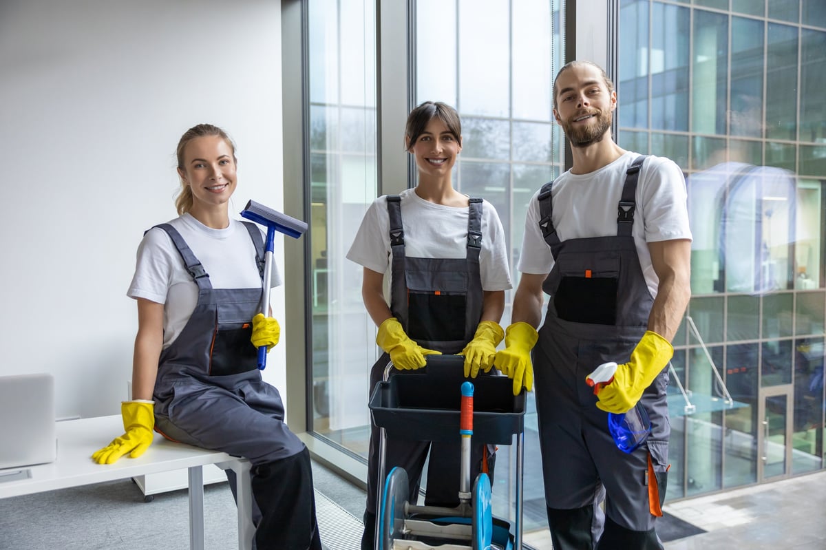 Professional event cleaning team